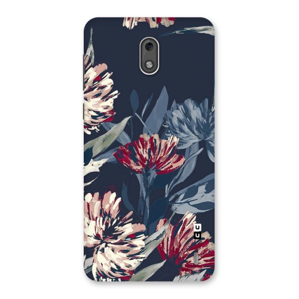 Red Rugged Floral Pattern Back Case for Nokia 2