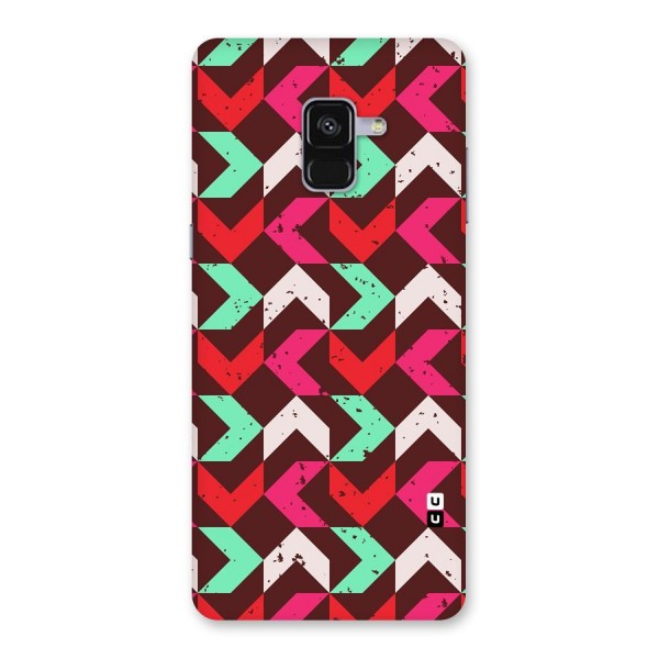 Retro Red Pink Pattern Back Case for Galaxy A8 Plus