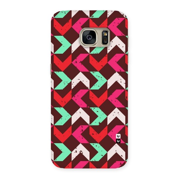 Retro Red Pink Pattern Back Case for Galaxy S7