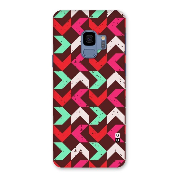 Retro Red Pink Pattern Back Case for Galaxy S9