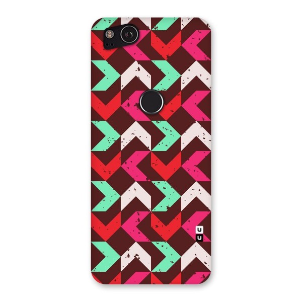 Retro Red Pink Pattern Back Case for Google Pixel 2