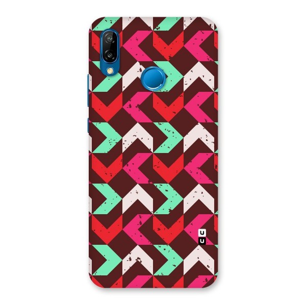 Retro Red Pink Pattern Back Case for Huawei P20 Lite