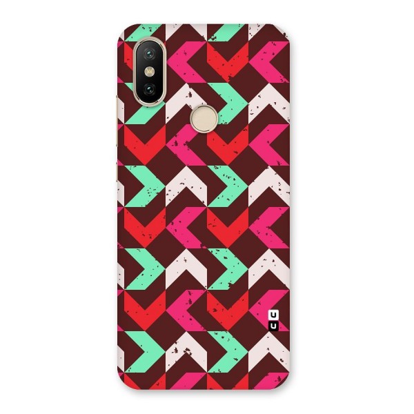 Retro Red Pink Pattern Back Case for Mi A2