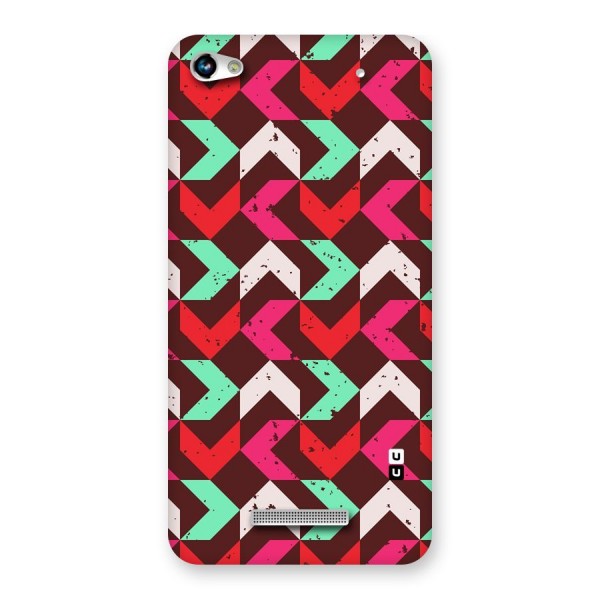 Retro Red Pink Pattern Back Case for Micromax Hue 2