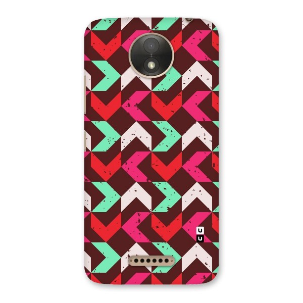 Retro Red Pink Pattern Back Case for Moto C Plus