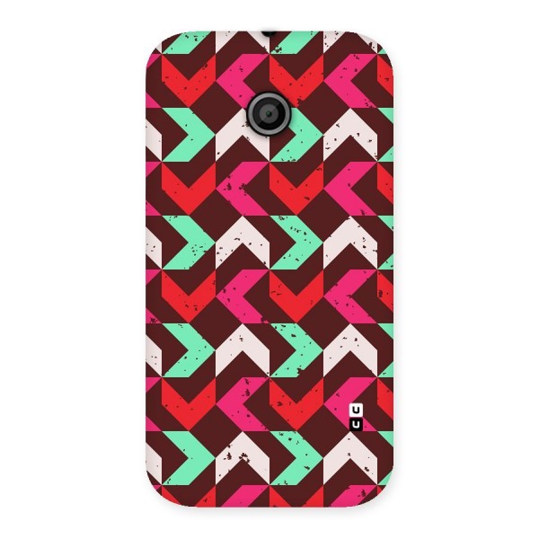 Retro Red Pink Pattern Back Case for Moto E