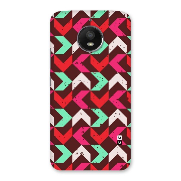 Retro Red Pink Pattern Back Case for Moto E4 Plus