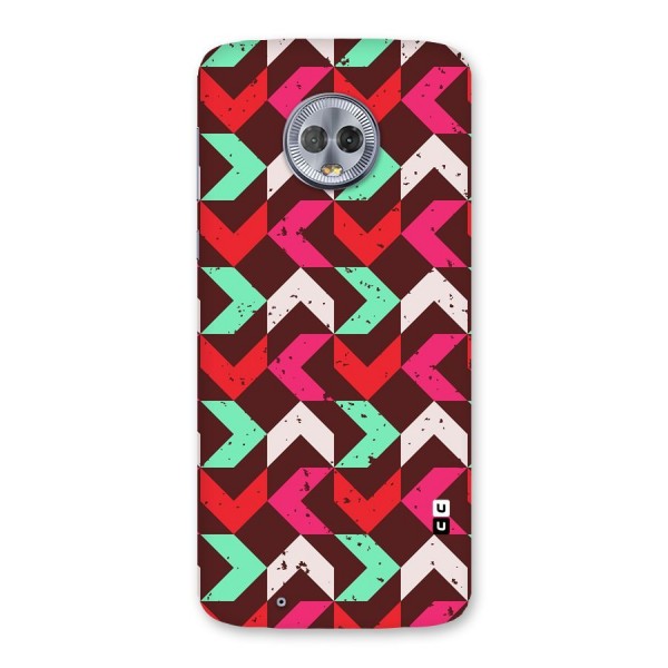 Retro Red Pink Pattern Back Case for Moto G6