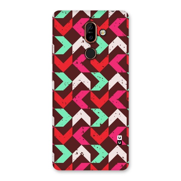 Retro Red Pink Pattern Back Case for Nokia 7 Plus