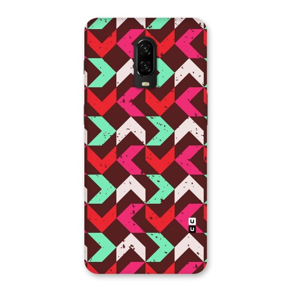 Retro Red Pink Pattern Back Case for OnePlus 6T