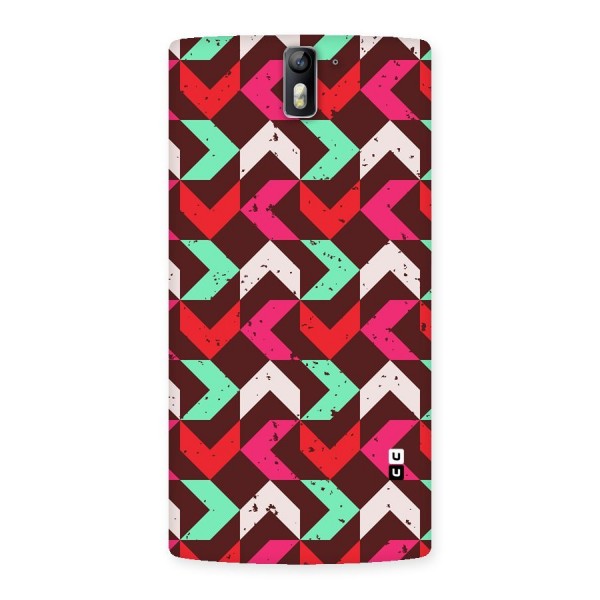 Retro Red Pink Pattern Back Case for One Plus One