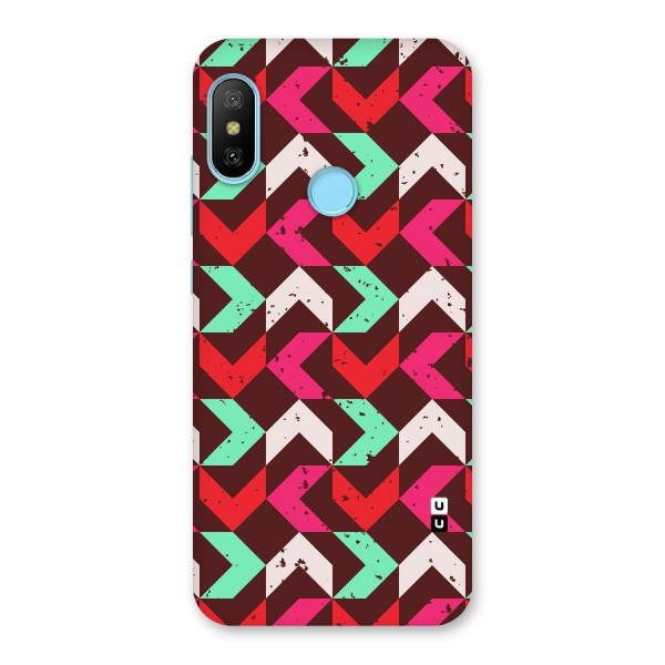 Retro Red Pink Pattern Back Case for Redmi 6 Pro