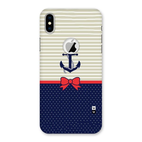 Ribbon Anchor Back Case for iPhone XS Logo Cut