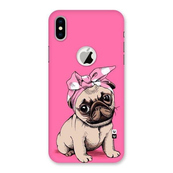 Ribbon Doggo Back Case for iPhone XS Logo Cut