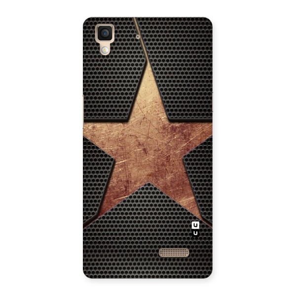 Rugged Gold Star Back Case for Oppo R7