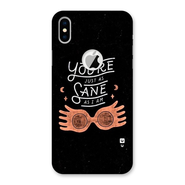 Sane As I Back Case for iPhone XS Logo Cut