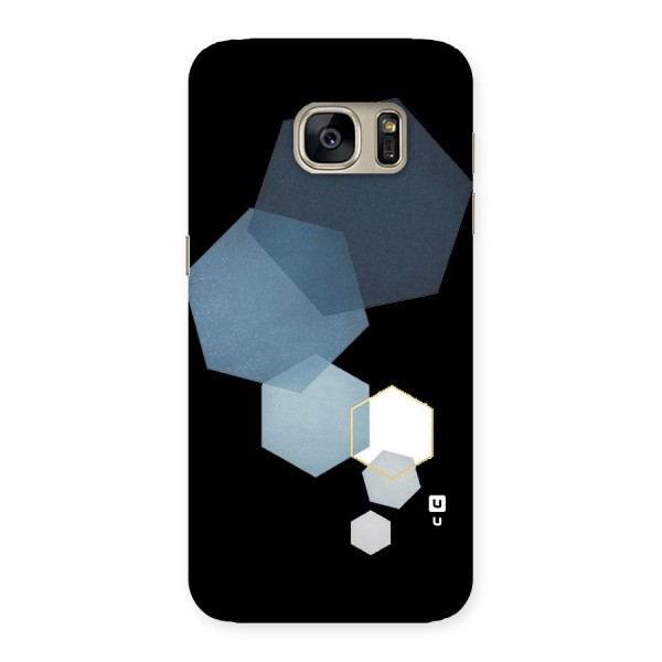 Shades Of Blue Shapes Back Case for Galaxy S7