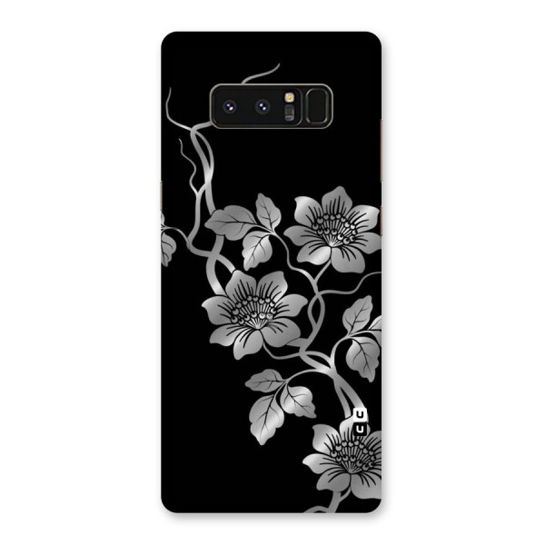 Silver Grey Flowers Back Case for Galaxy Note 8