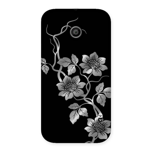 Silver Grey Flowers Back Case for Moto E