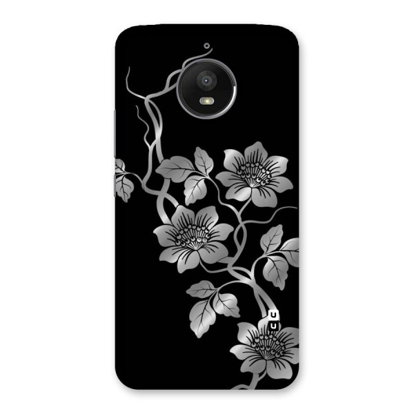 Silver Grey Flowers Back Case for Moto E4 Plus