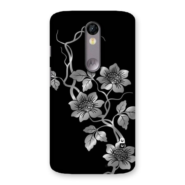 Silver Grey Flowers Back Case for Moto X Force