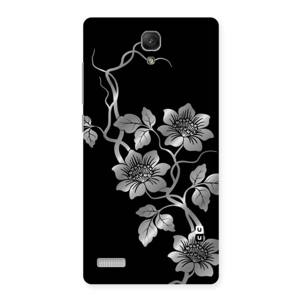 Silver Grey Flowers Back Case for Redmi Note