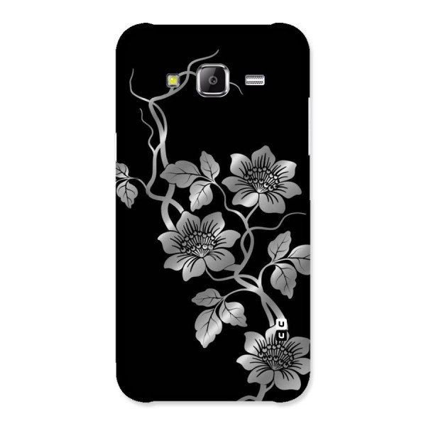 Silver Grey Flowers Back Case for Samsung Galaxy J5