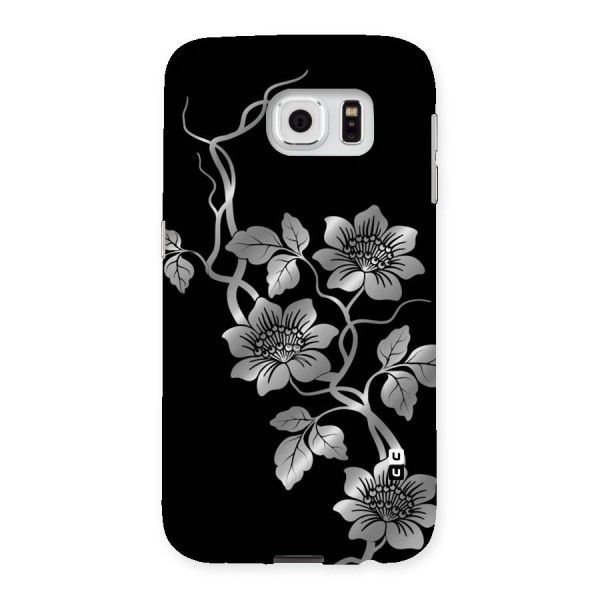 Silver Grey Flowers Back Case for Samsung Galaxy S6