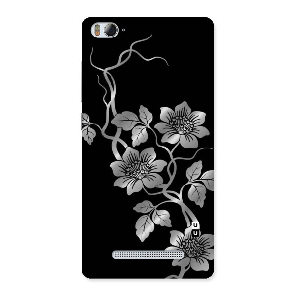 Silver Grey Flowers Back Case for Xiaomi Mi4i