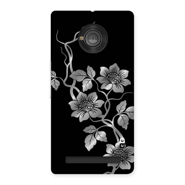 Silver Grey Flowers Back Case for Yu Yuphoria