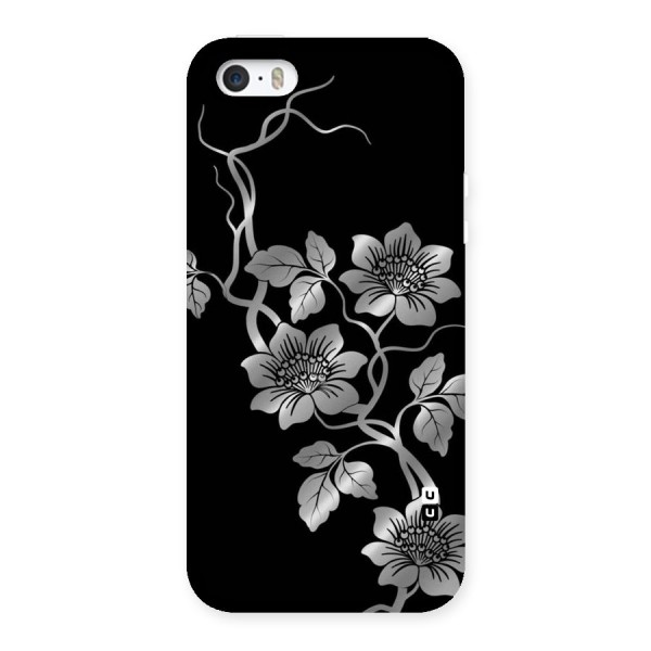 Silver Grey Flowers Back Case for iPhone 5 5S