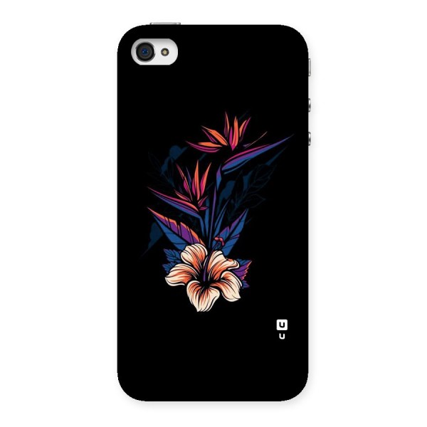 Single Painted Flower Back Case for iPhone 4 4s