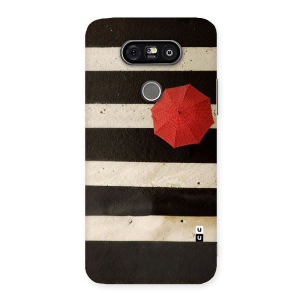 Single Red Umbrella Stripes Back Case for LG G5