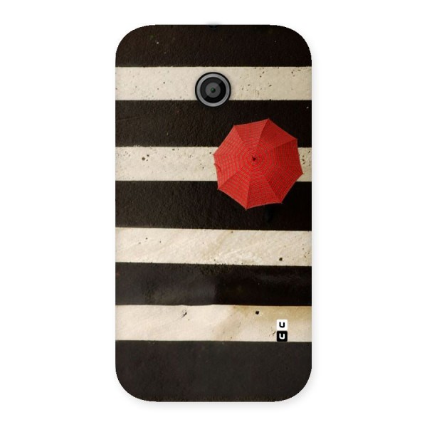 Single Red Umbrella Stripes Back Case for Moto E