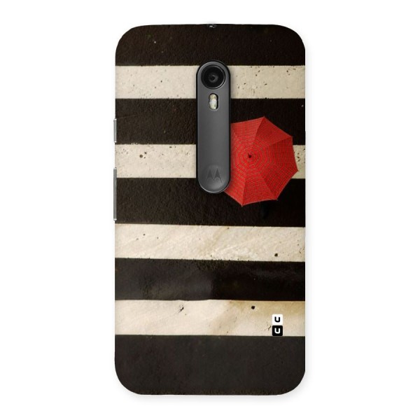 Single Red Umbrella Stripes Back Case for Moto G3