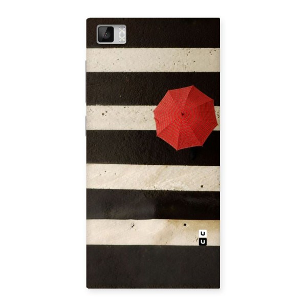 Single Red Umbrella Stripes Back Case for Xiaomi Mi3