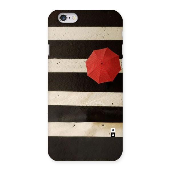 Single Red Umbrella Stripes Back Case for iPhone 6 6S