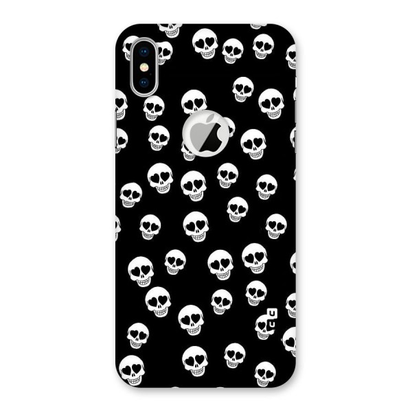 Skull Heart Back Case for iPhone XS Logo Cut