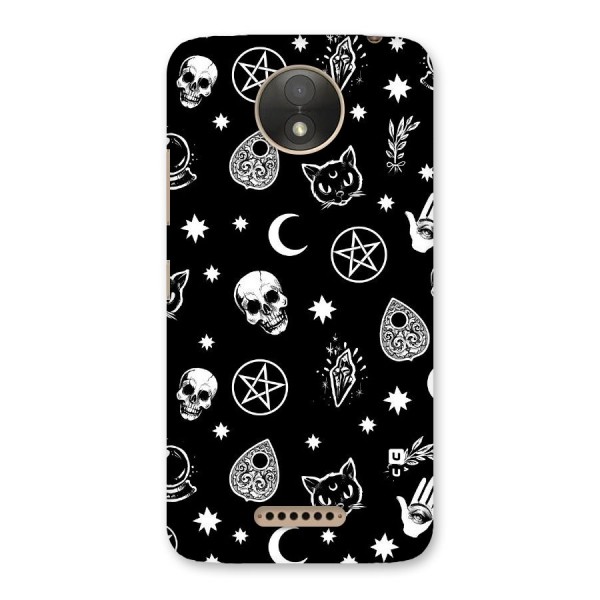 Skull Moon Design Back Case for Moto C Plus