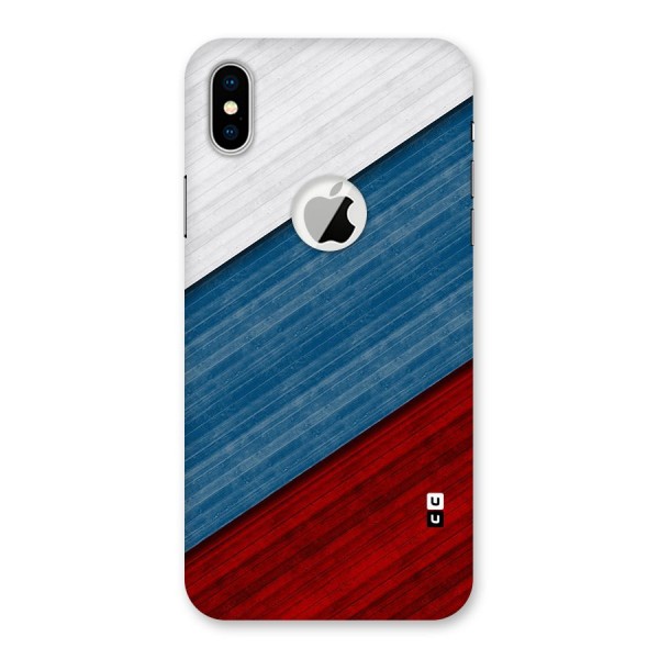 Slant Beautiful Stripe Back Case for iPhone X Logo Cut