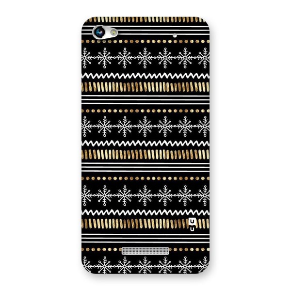 Snowflakes Gold Back Case for Micromax Hue 2