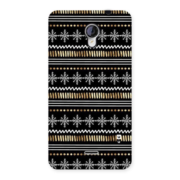 Snowflakes Gold Back Case for Micromax Unite 2 A106