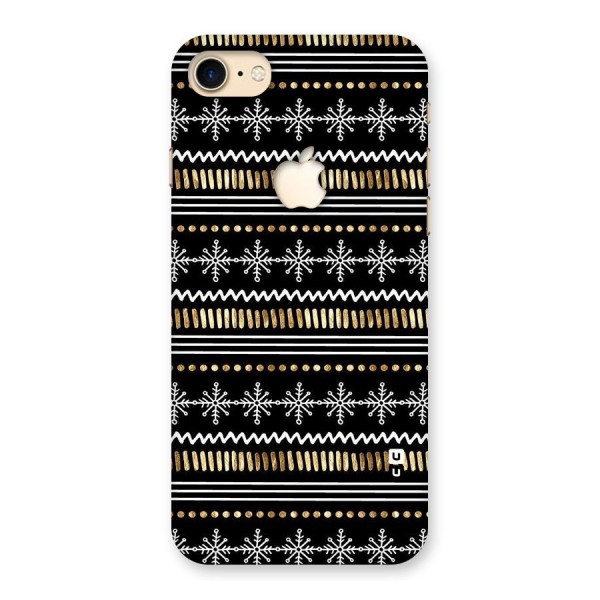 Snowflakes Gold Back Case for iPhone 7 Apple Cut