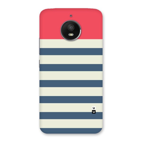 Solid Orange And Stripes Back Case for Moto E4 Plus