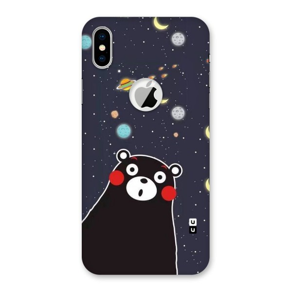 Space Bear Back Case for iPhone XS Logo Cut