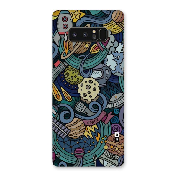 Space Pattern Blue Back Case for Galaxy Note 8