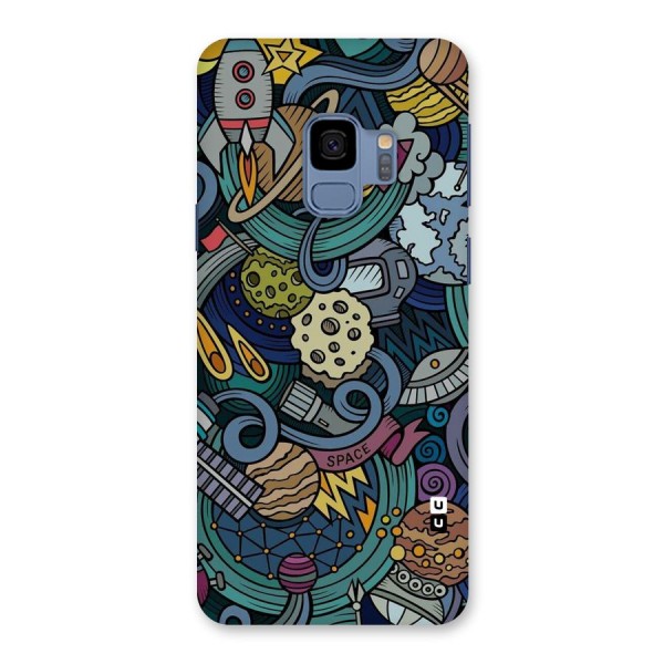 Space Pattern Blue Back Case for Galaxy S9