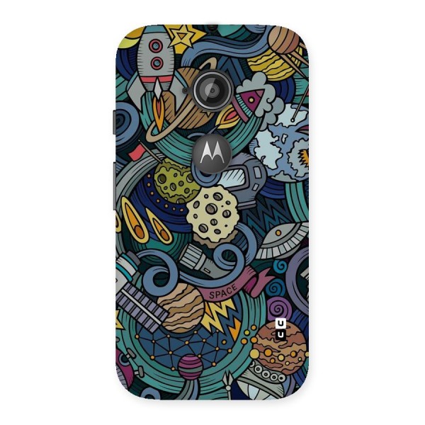 Space Pattern Blue Back Case for Moto E 2nd Gen