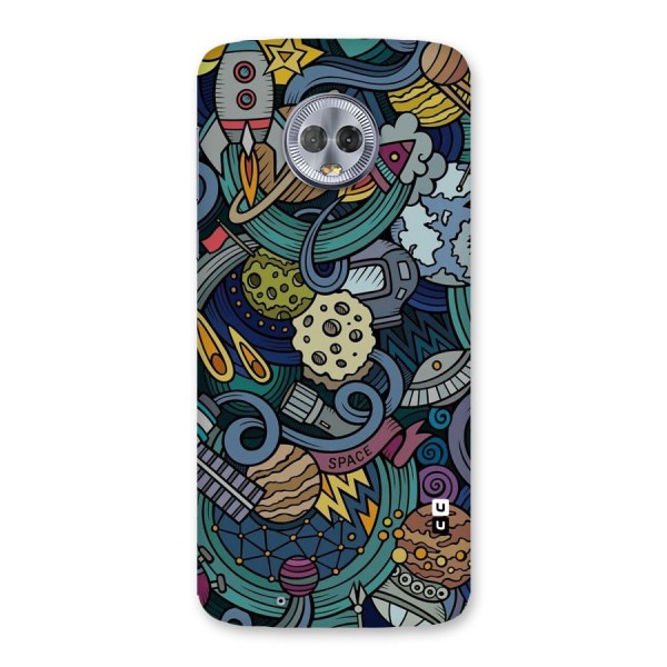 Space Pattern Blue Back Case for Moto G6