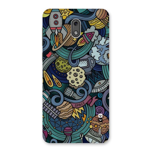 Space Pattern Blue Back Case for Nokia 2